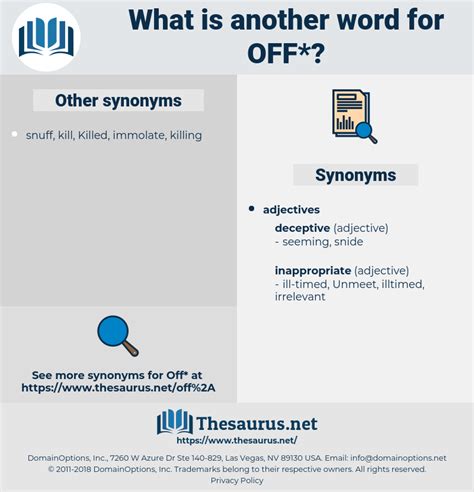 Synonyms for off. Things To Know About Synonyms for off. 